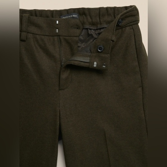 NWT! Banana Republic Olive Green High-Rise Wide-Leg Italian Wool-Blend Pant💛 - Picture 2 of 10